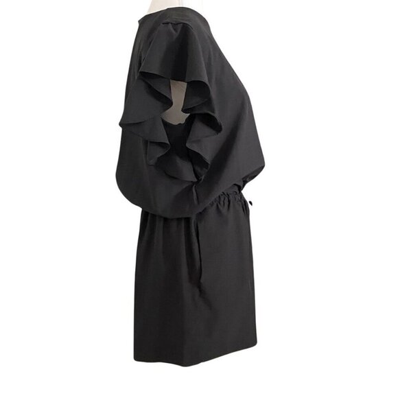 ALBION BLACK RUFFLE NYLON ELASTIC WAIST ROMPER - M - Picture 3 of 9